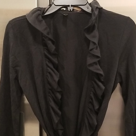 💕VERO MODA💕 Black Ruffle Open Shawl Cardigan - Picture 3 of 7